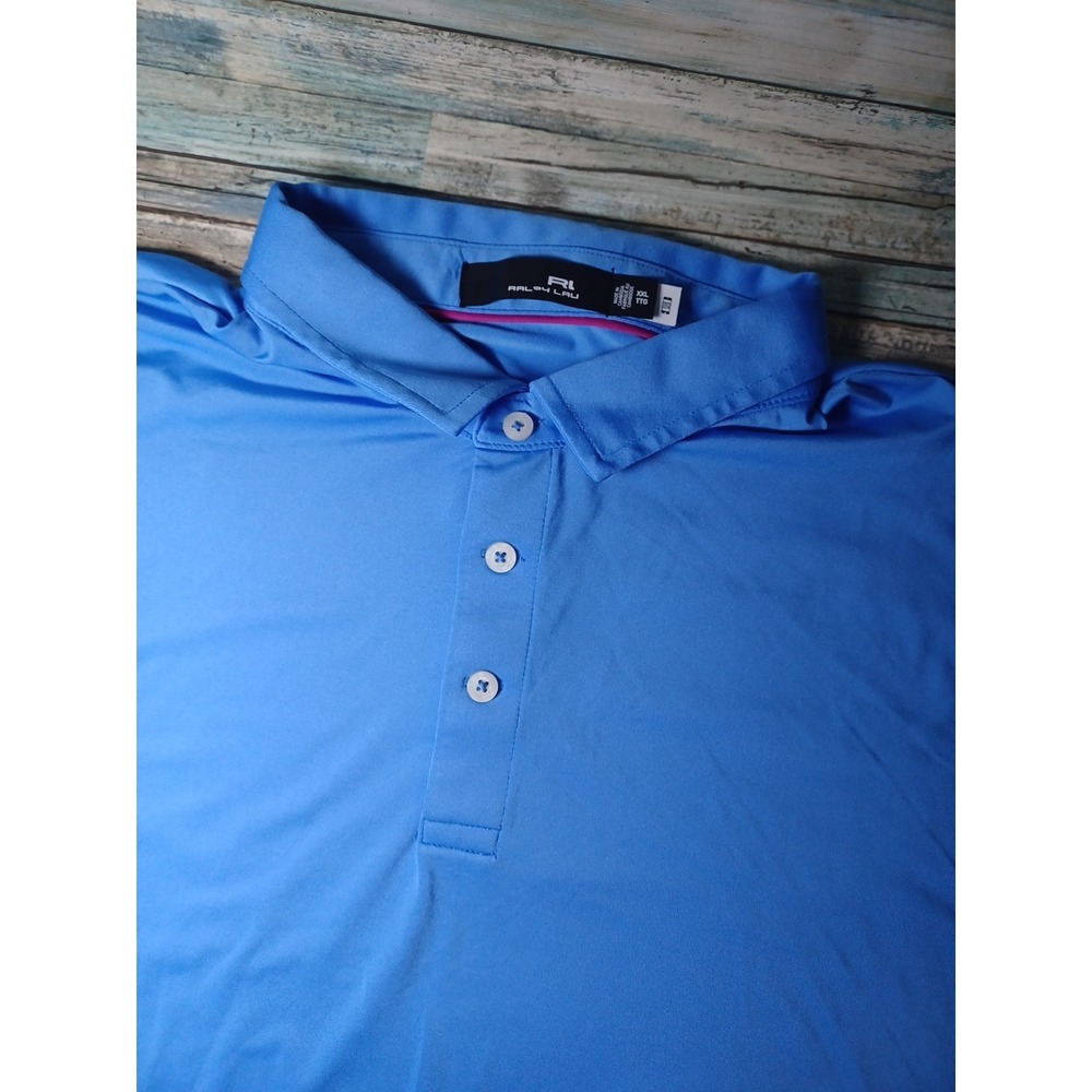 Ralph Lauren RLX Performance Blue Polo Golf Shirt Mens XXL/TTG Short Sleeve